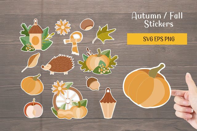 Autumn / Fall Stickers, Printable Stickers SVG SVG LuckyTurtleArt 