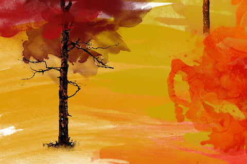 Autumn Forest Watercolor Fall Landscape Sublimation PNG SVG nikola 