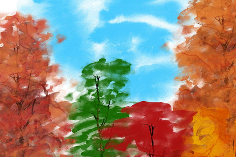 Autumn Forest Watercolor Fall Landscape Sublimation PNG SVG nikola 