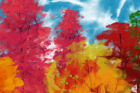 Autumn Forest Watercolor Fall Landscape Sublimation PNG SVG nikola 