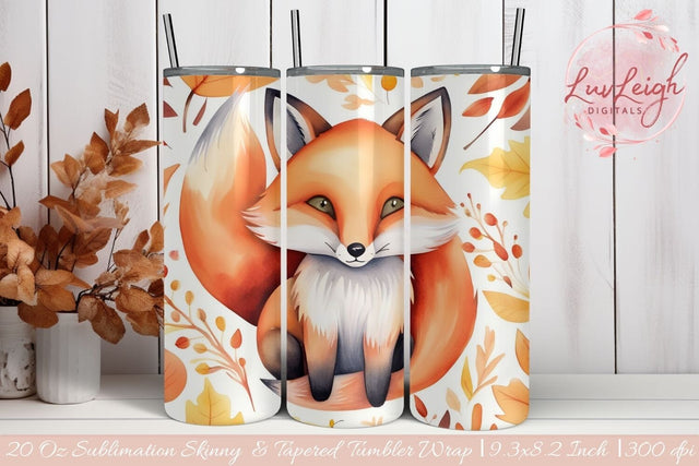 Autumn Fox tumbler wrap Sublimation Luvleigh Digitals 