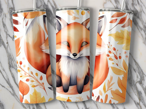Autumn Fox tumbler wrap Sublimation Luvleigh Digitals 