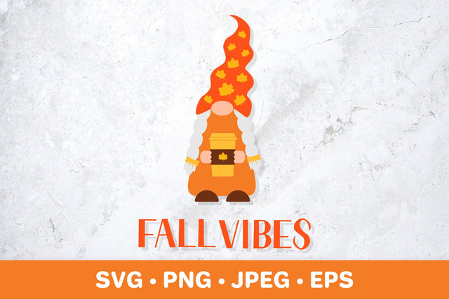 Autumn girl gnome SVG. Fall vibes quote SVG LaBelezoka 