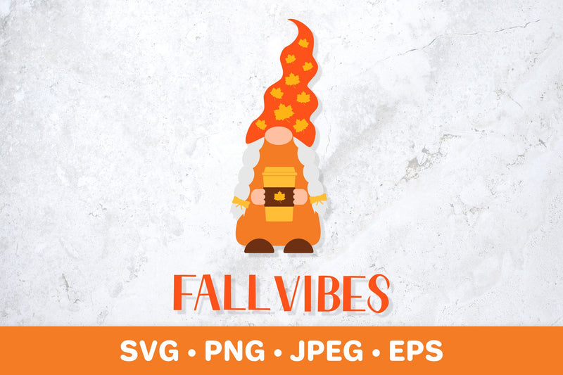 Autumn girl gnome SVG. Fall vibes quote SVG LaBelezoka 