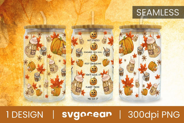 Autumn Glass Can | PNG | 16 Oz Libbey Glass Sublimation SvgOcean 