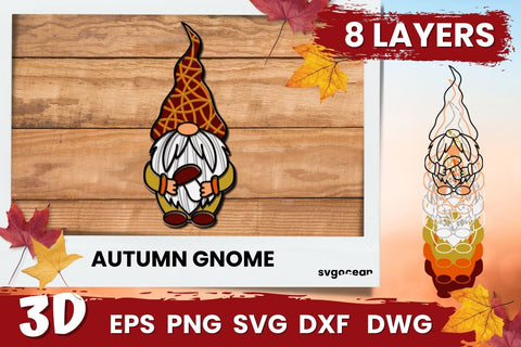 Autumn Gnome Layered Svg Bundle SVG SvgOcean 