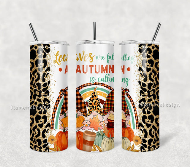 Autumn Gnome Pumphins 20 Oz skinny Tumbler wrap Png, Merry Christmas Png, Glitter Christmas Tumbler Png Download Sublimation DiamondDesign 