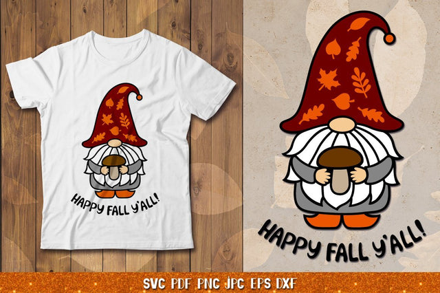 Autumn Gnome SVG,Fall Gnome SVG,Gnome with Mushroom SVG SVG goodfox86 