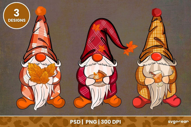 Autumn Gnomes Clipart | Clipart | PNG 300 DPI SVG SvgOcean 