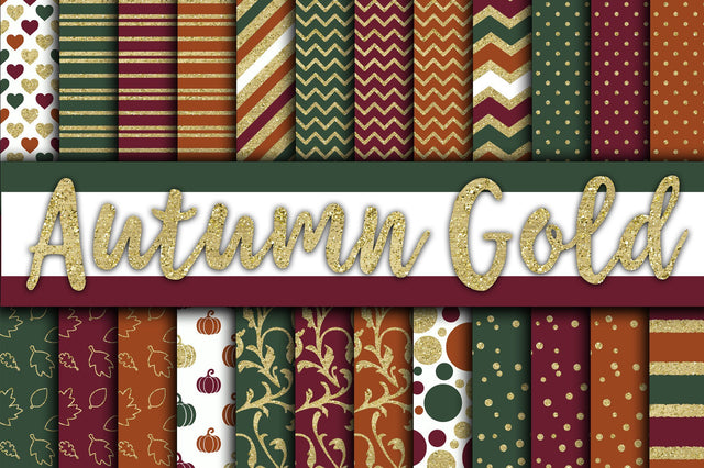 Autumn Gold Digital Paper Sublimation Old Market 