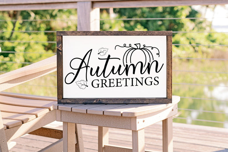 Autumn Greetings SVG, Fall Sign SVG - So Fontsy