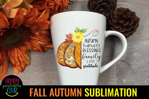 Autumn Harvest Blessings Family -Fall Autumn Sublimation PNG Sublimation Happy Printables Club 
