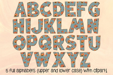 Autumn Harvest Doodle Letters PNG, Fall Alpha Bundle Sublimation Crafty Mama Studios 