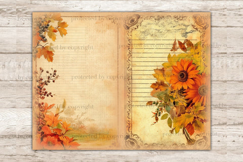 Autumn Junk Journal Pages | Fall Digital Art SVG GlamArtZhanna 
