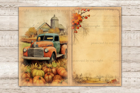 Autumn Junk Journal Pages | Fall Digital Art SVG GlamArtZhanna 