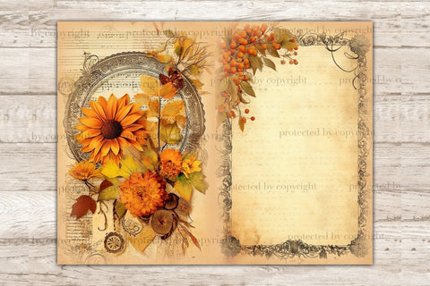 Autumn Junk Journal Pages | Fall Digital Art SVG GlamArtZhanna 