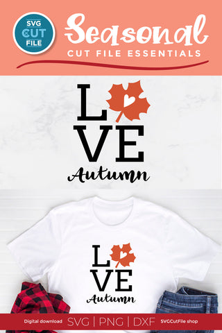 Autumn leaf svg - love autumn svg SVG SVG Cut File 