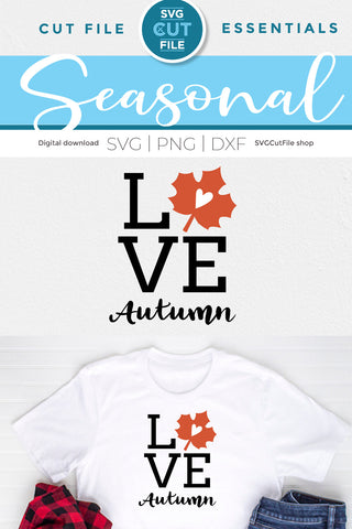 Autumn leaf svg - love autumn svg SVG SVG Cut File 