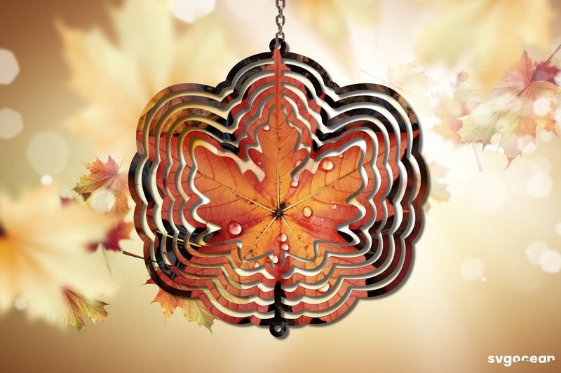 Autumn Leaf Wind Spinner Canva Mockup | Editable | Easy To Use By