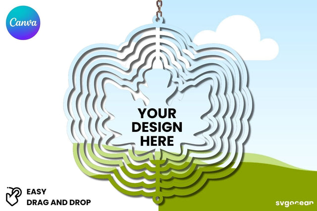 Autumn Leaf Wind Spinner Canva Mockup | Editable | Easy to use Mock Up Photo SvgOcean 