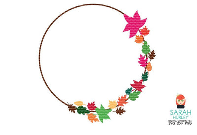 Autumn Leaf Wreath SVG Sarah Hurley 