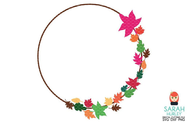 Autumn Leaf Wreath SVG Sarah Hurley 