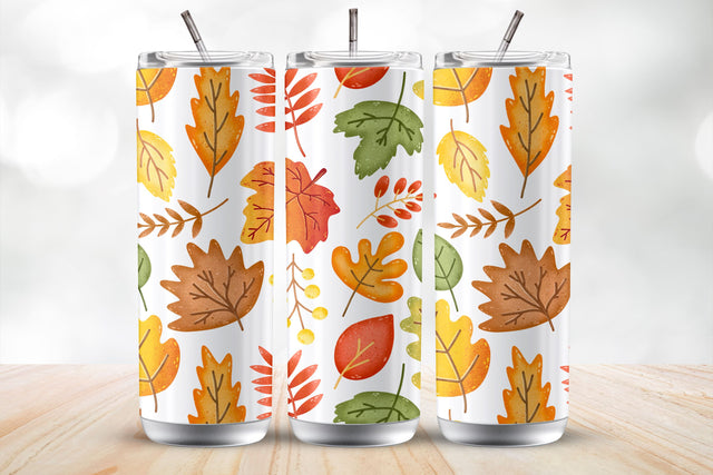 Autumn Leaves 20 Oz Tumbler Wrap Sublimation Design Sublimation MockupSvgVenue 