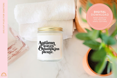 Autumn Leaves and Pumpkins Please Autumn SVG File HM SVG Pixel Sublimation 