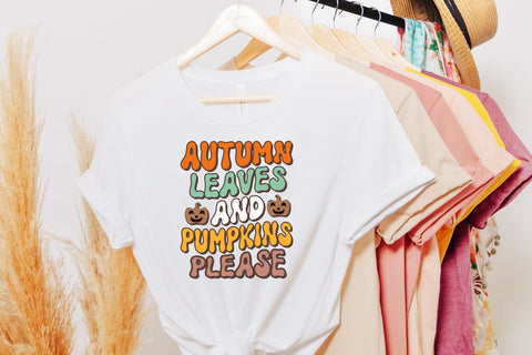 Autumn Leaves and Pumpkins Please, Retro Fall PNG Sublimation CraftLabSVG 