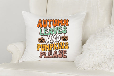 Autumn Leaves and Pumpkins Please, Retro Fall PNG Sublimation CraftLabSVG 