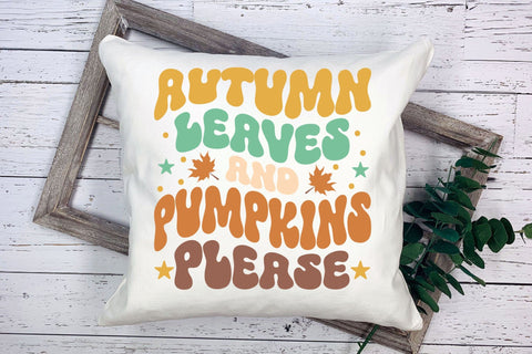 Autumn Leaves and Pumpkins Please Retro SVG SVG CraftLabSVG 