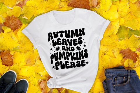 Autumn Leaves and Pumpkins Please Retro SVG SVG CraftLabSVG 
