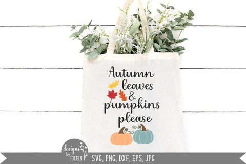Autumn Leaves and Pumpkins Please SVG Designs by Jolein 