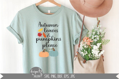 Autumn Leaves and Pumpkins Please SVG Designs by Jolein 
