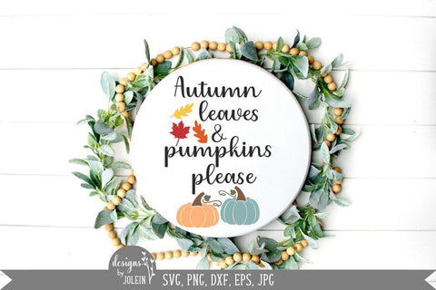 Autumn Leaves and Pumpkins Please SVG Designs by Jolein 