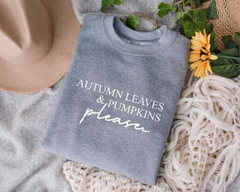 Autumn Leaves and Pumpkins Please svg, Fall svg, Pumpkins svg, Fall svg Files, Fall Vibes svg , Autumn svg, png, dxf eps digital download SVG Fauz 