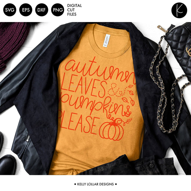 Autumn Leaves and Pumpkins Please SVG Kelly Lollar Designs 
