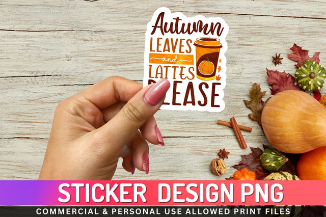 Autumn leaves & lattes Sublimation PNG Sublimation Regulrcrative 