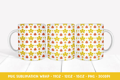 Autumn Leaves Mug Sublimation Design. Fall Mug Full Wrap SVG LaBelezoka 