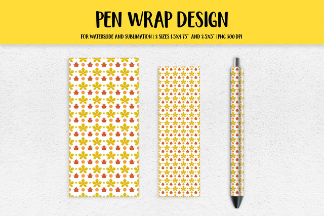 Autumn Leaves Pen Wrap Sublimation or Waterslide. Fall Pen Sublimation LaBelezoka 