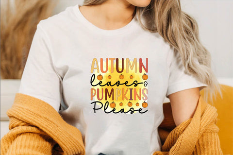 Autumn Leaves & Pumpkins Please Sublimation SVGArt 