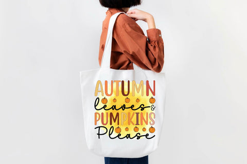 Autumn Leaves & Pumpkins Please Sublimation SVGArt 