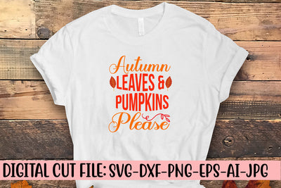 Autumn Leaves & Pumpkins Please SVG Cut File SVG Syaman 