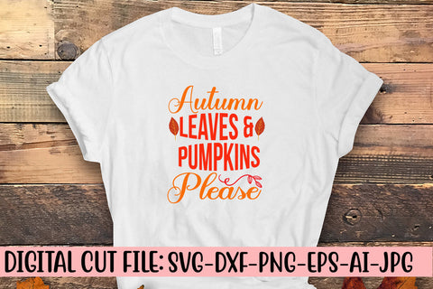 Autumn Leaves & Pumpkins Please SVG Cut File SVG Syaman 