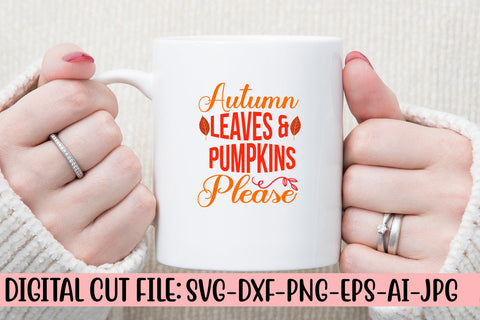 Autumn Leaves & Pumpkins Please SVG Cut File SVG Syaman 