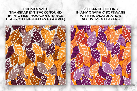 Autumn leaves seamless pattern. Fall digital paper Digital Pattern KatineArt 