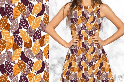 Autumn leaves seamless pattern. Fall digital paper Digital Pattern KatineArt 