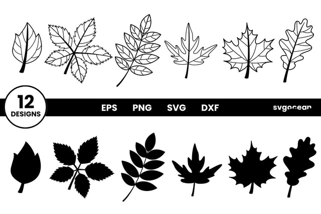 Autumn Leaves Svg Bundle | Silhouette | Cut Files SVG SvgOcean 