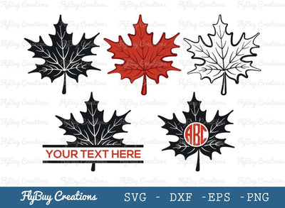 Autumn Leaves Svg Cut File | Fall Leaves | Thanksgiving Leaves | Christmas Leaves | Leaves | Leaf | Split Monogram | Circle Monogram | SVG ETC Craft 