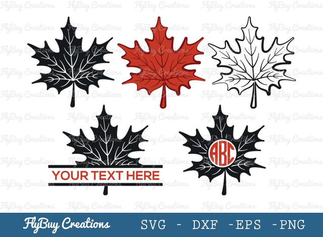 Autumn Leaves Svg Cut File | Fall Leaves | Thanksgiving Leaves | Christmas Leaves | Leaves | Leaf | Split Monogram | Circle Monogram | SVG ETC Craft 
